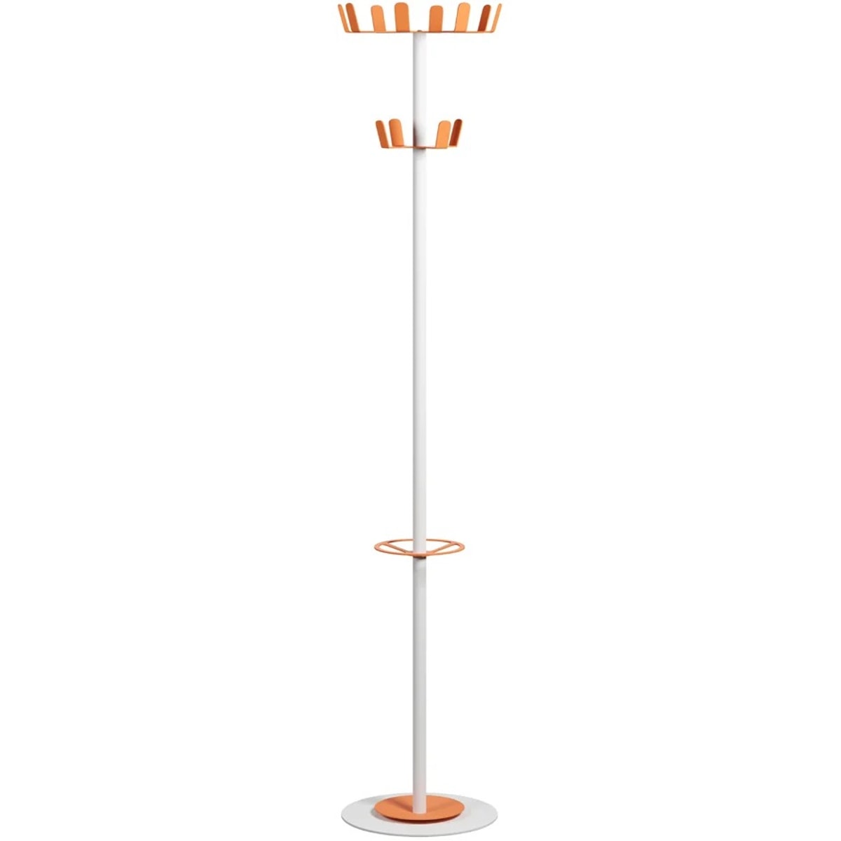 Portemanteau sur pied PAPERFLOW COLOR RANGE blanc et orange, vue d'ensemble