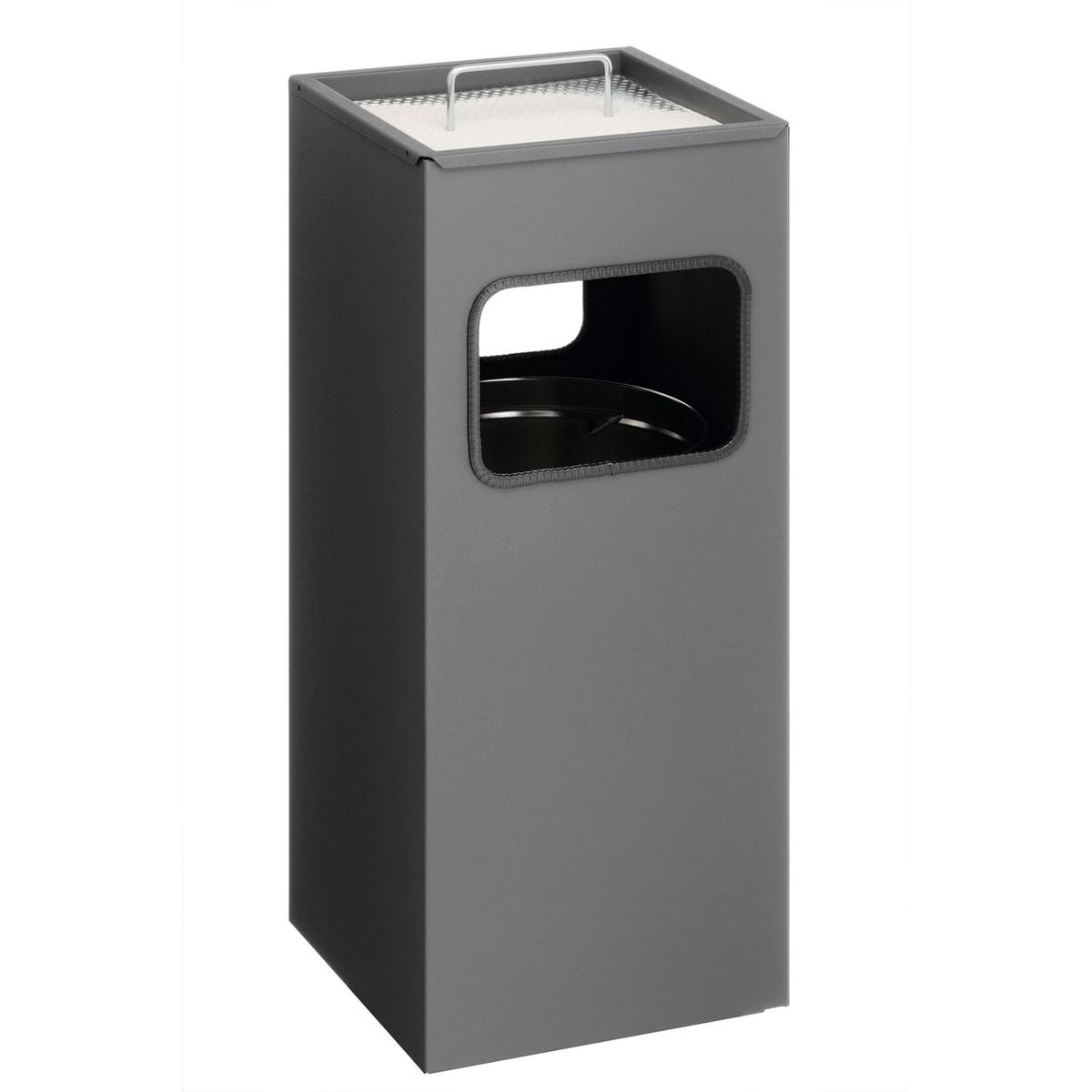 Cendrier-poubelle avec sable DURABLE carré anthracite, vue d'ensemble