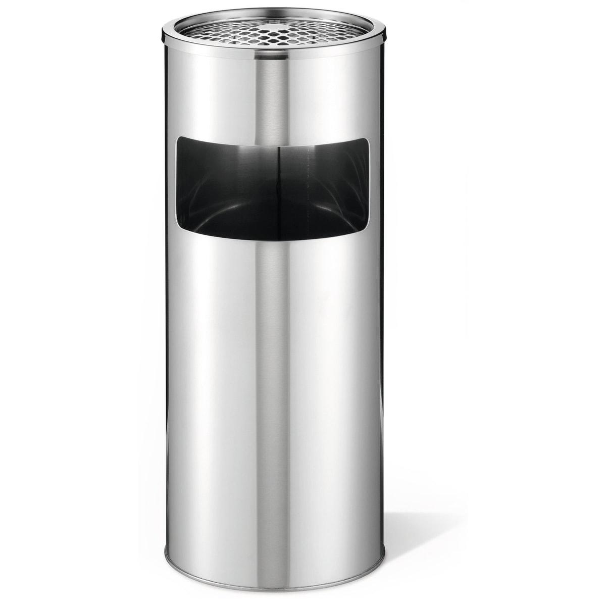 Cendrier-poubelle en inox avec sable DURABLE rond inox brossé, vue d'ensemble