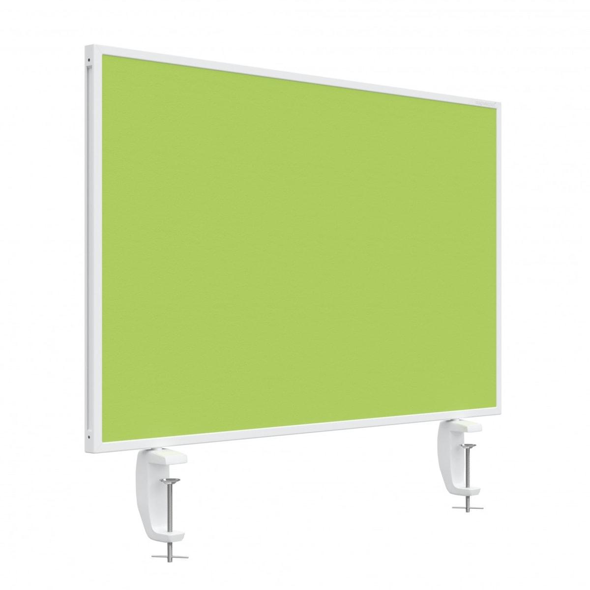 Écran de bureau tableau blanc et feutre magnetoplan VarioPin vert, vue d'ensemble, face feutre