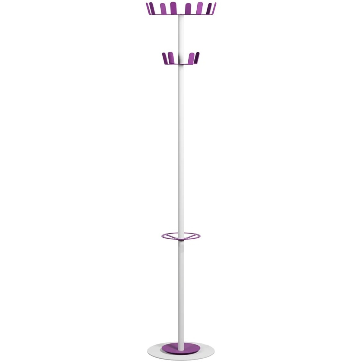 Portemanteau sur pied PAPERFLOW COLOR RANGE blanc et lilas, vue d'ensemble