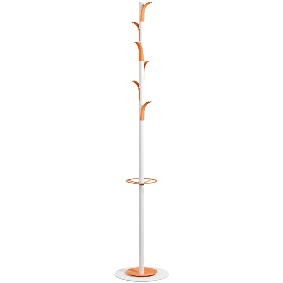 Portemanteau sur pied PAPERFLOW PALM SPRINGS blanc et orange, vue d'ensemble