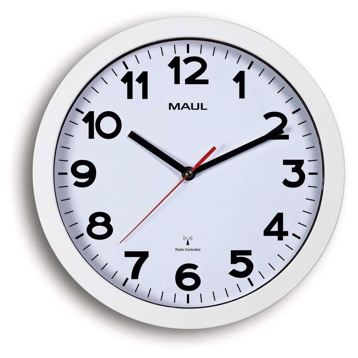 Horloge murale radio-pilotée MAUL step 30 radio blanc, vue d'ensemble