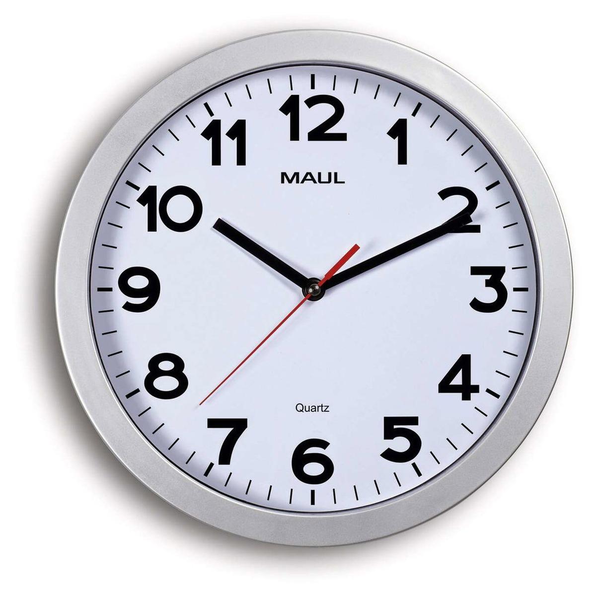 Horloge murale à quartz silencieuse MAUL step 30 quartz argent, vue d'ensemble