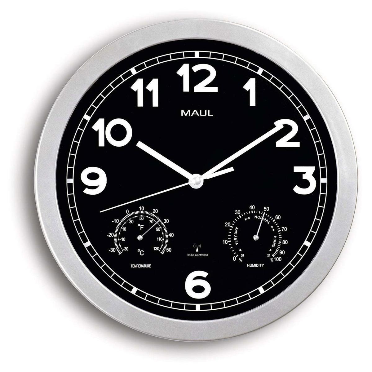 Horloge radio-pilotée MAUL drive argent, vue d'ensemble