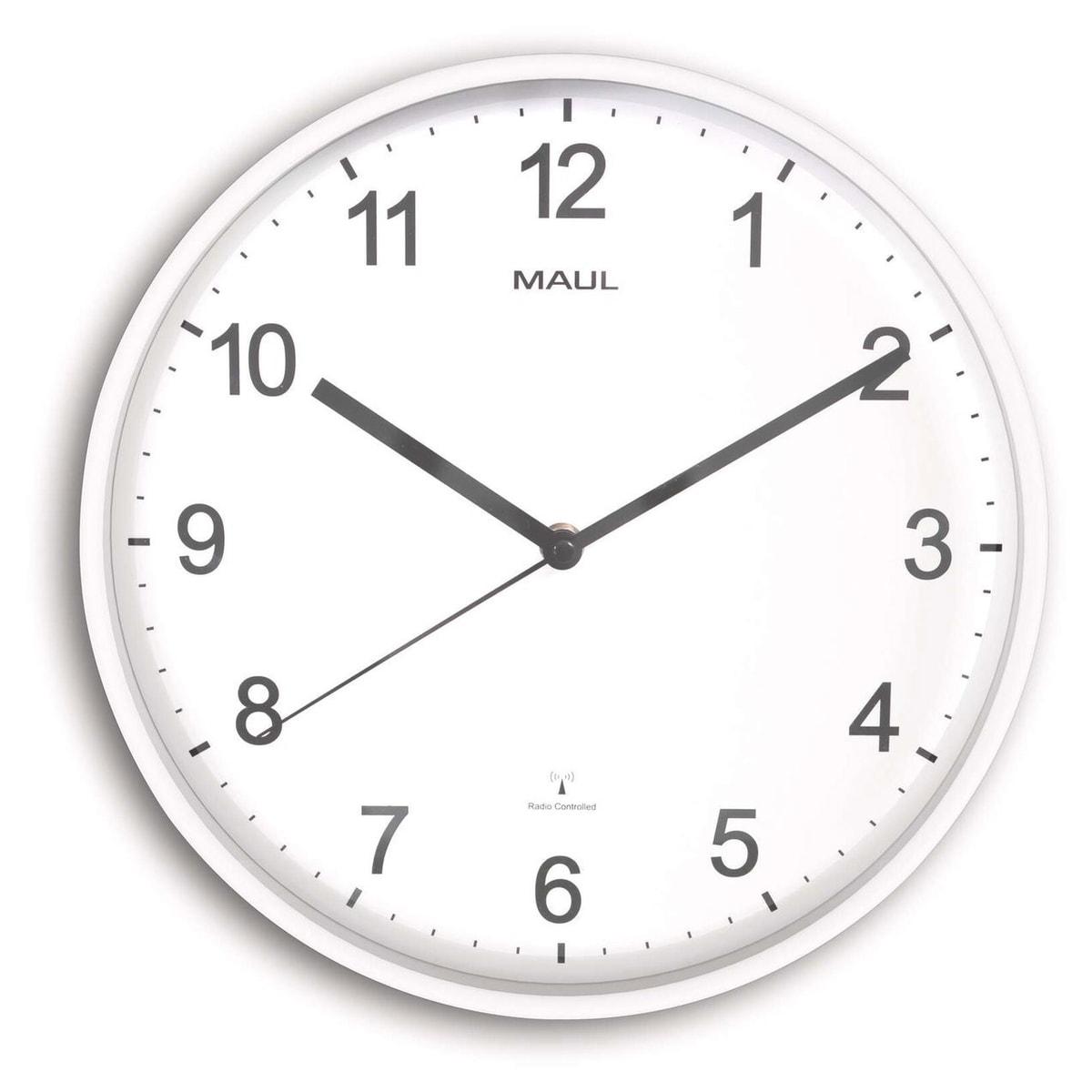 Horloge murale radio-pilotée silencieuse MAUL sprint blanc, vue d'ensemble