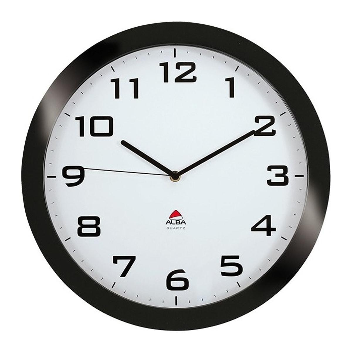 Grande horloge murale silencieuse ALBA HORISSIMO noir, vue d'ensemble
