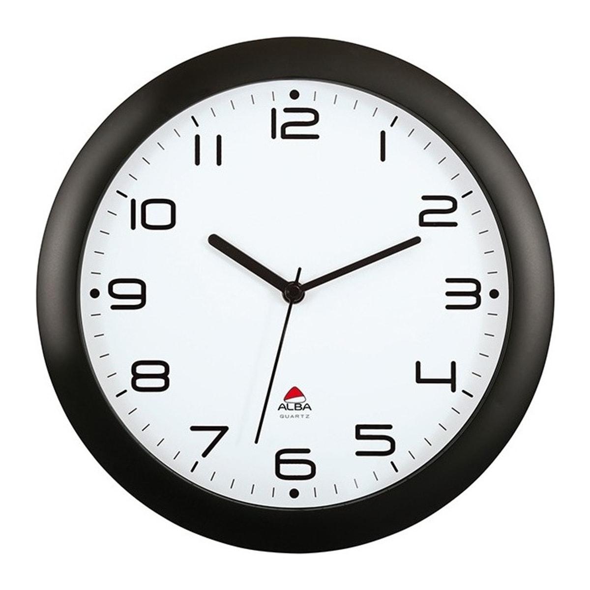 Horloge murale silencieuse ALBA HORNEW noir, vue d'ensemble