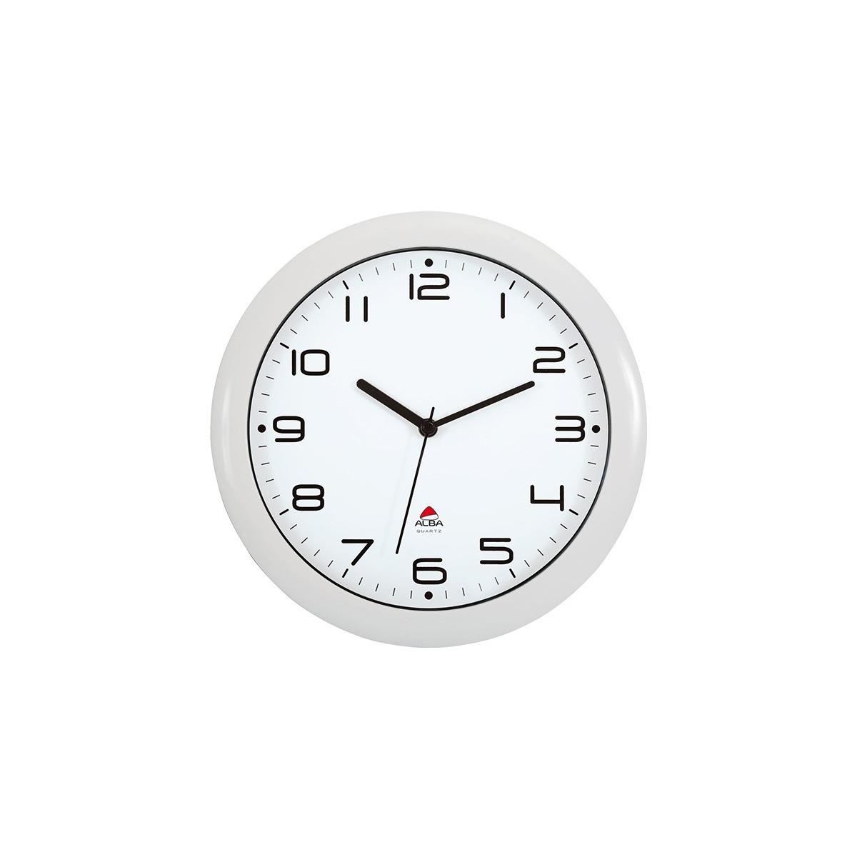 Horloge murale silencieuse ALBA HORNEW blanc, vue d'ensemble