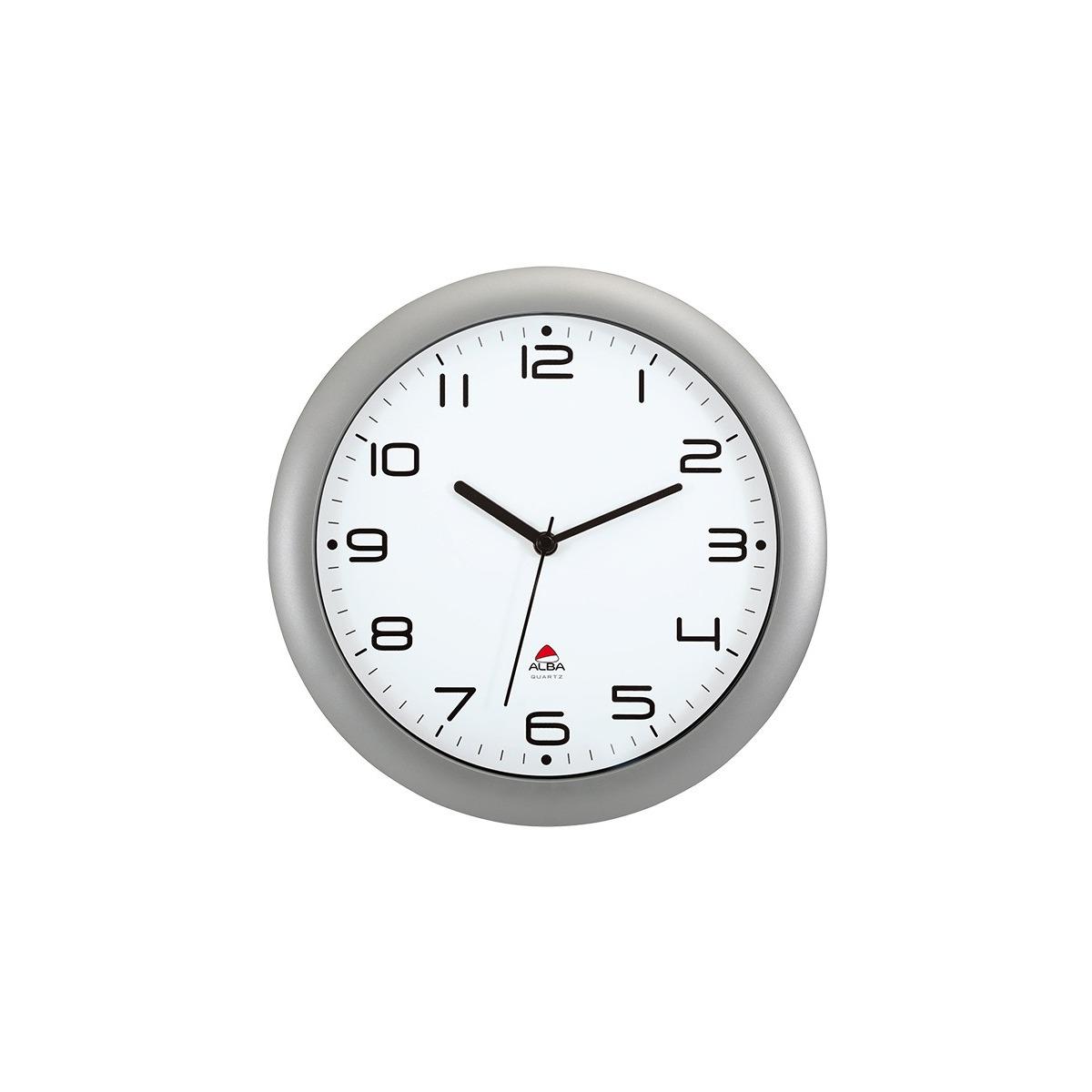 Horloge murale silencieuse ALBA HORNEW gris métal, vue d'ensemble