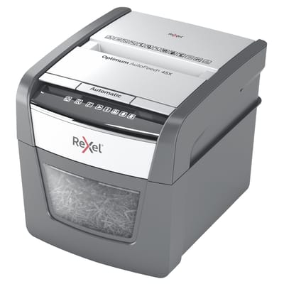 Destructeur de documents Optimum Autofeed+ 45X - 4 x 28 mm - Insertion papier automatique - Coupe croisée - P4