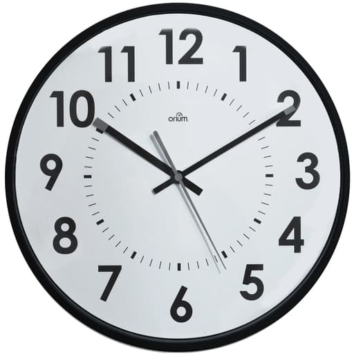 Horloge murale silencieuse, Ø 30 cm Orium silencieuse noir