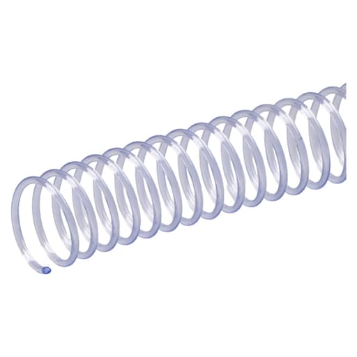 Spirales de reliure plastiques A4, pas 4:1 Spirales coils plastiques A4 6 mm (5/32"), pas 4:1, transparentes WYNSTOR