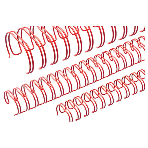50 peignes anneaux métalliques A5 16 boucles 22 mm (7/8'') Pas 2:1 rouges RENZ — Base