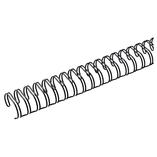 Peignes de reliure métalliques A4, pas 2:1 Peignes anneaux métalliques A4 23 boucles 6,4 mm (1/4"), pas 2:1, noirs WYNSTOR - Peignes anneaux métalliques A4 23 boucles pas 2:1 noirs, illustration