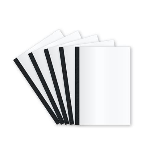 Couverture de reliure thermique A4 Couvertures thermiques dos grain cuir noir 3 mm A4 FALCON K - Couvertures thermiques A4 Falcon K à dos grain cuir noir et face transparente, illustration