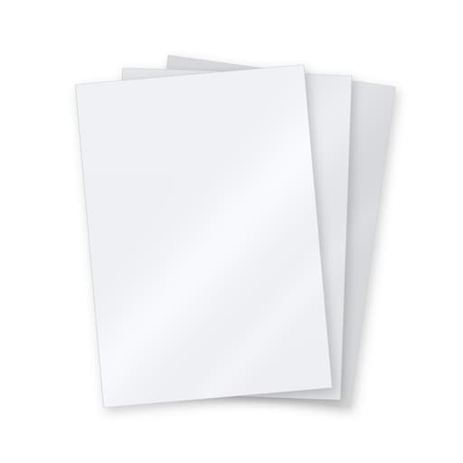 Couverture de reliure cartonnée A5 Couvertures chromo blanc 250 g A5 FALCON K - Couvertures cartonnées chromo brillant blanc Falcon K A5, trois feuilles en éventail, illustration