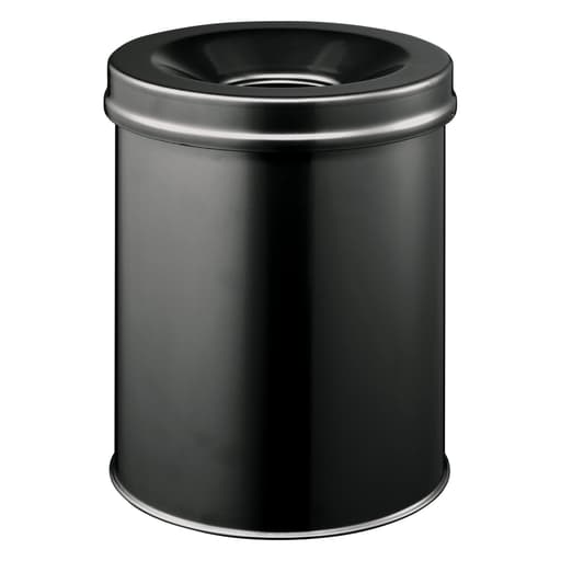 Corbeille anti-feu, couvercle étouffoir SAFE 15 litres DURABLE - Corbeille anti-feu DURABLE SAFE 15 litres noire, vue d'ensemble