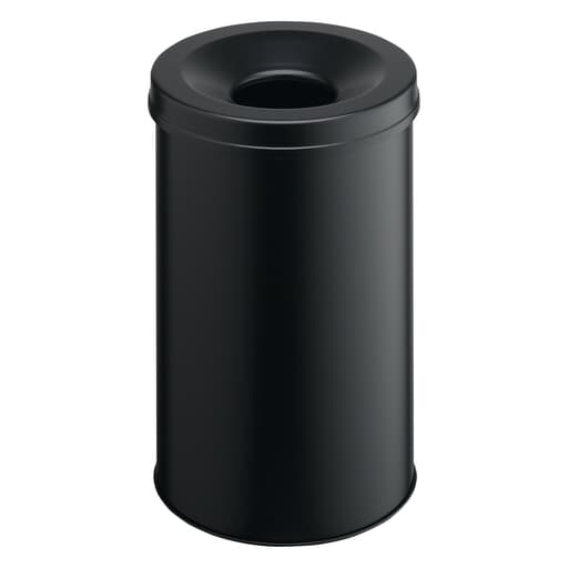 Corbeille anti-feu, couvercle étouffoir SAFE 30 litres - Corbeille anti-feu DURABLE SAFE 30 litres noire, vue d'ensemble