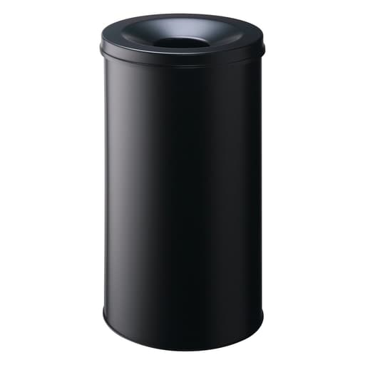 Corbeille anti-feu, couvercle étouffoir SAFE 60 litres - Corbeille anti-feu DURABLE SAFE 60 litres noire, vue d'ensemble