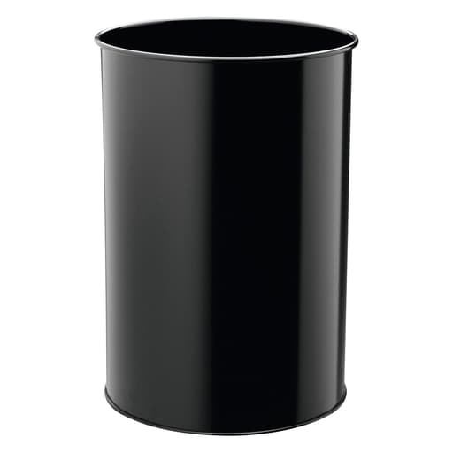 Corbeille à papier, acier peint époxy ronde 30 litres DURABLE - Corbeille à papier DURABLE ronde 30 litres noire, vue d'ensemble